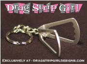 Neato Gearhead Gift: The New Drag Strip Girl Butterfly Steering Wheel Keychain